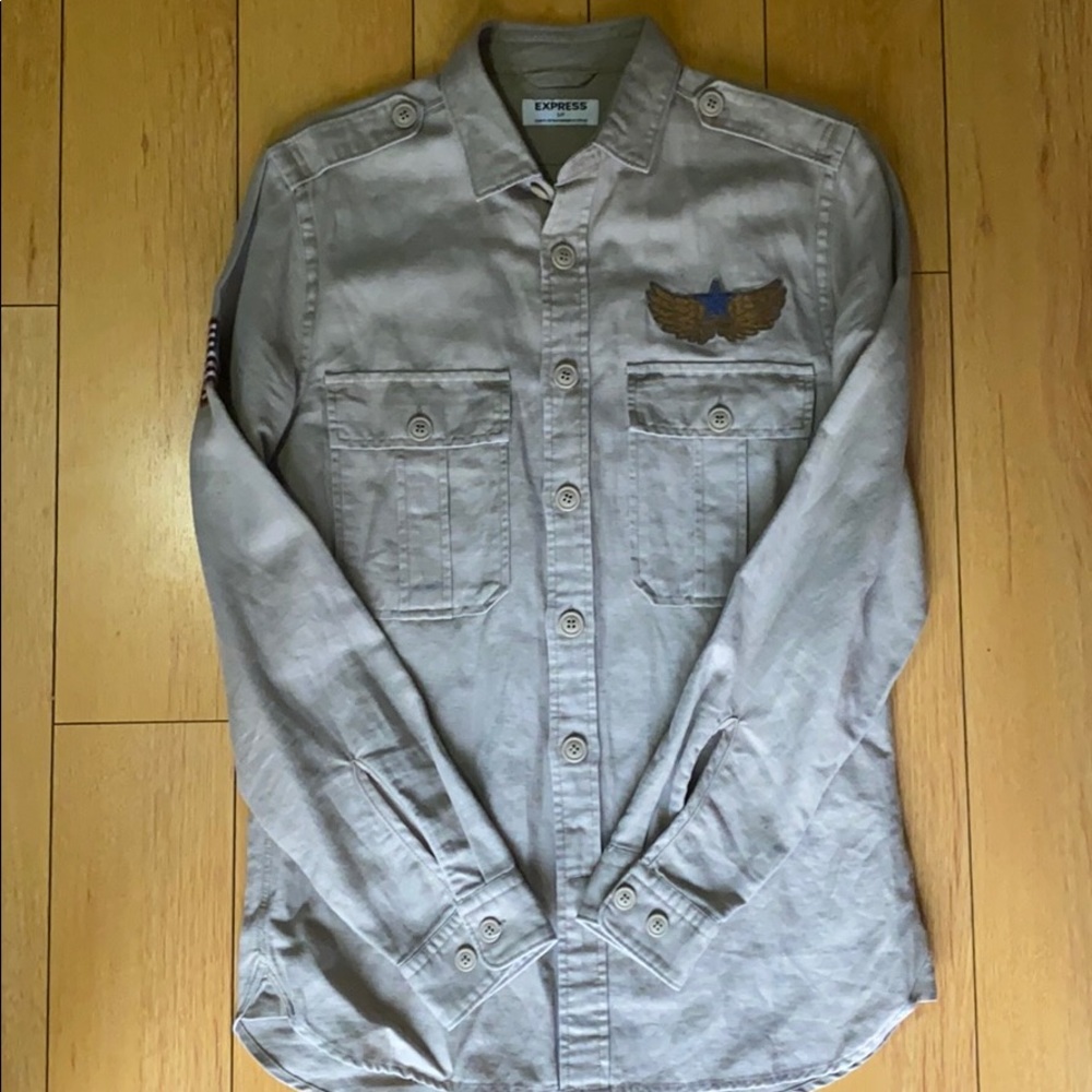 Express Military patch shirt,size S. - Picture 6 of 10